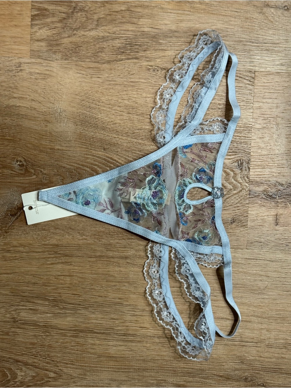 NEW For Love & Lemons Delicate Floral Lace Thong Size L Set of 3 - Picture 6 of 11